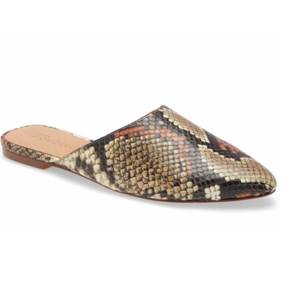 MADEWELL Remi Snakeskin Mule Slides Slip On Flats Women's 9.5 Snake Print